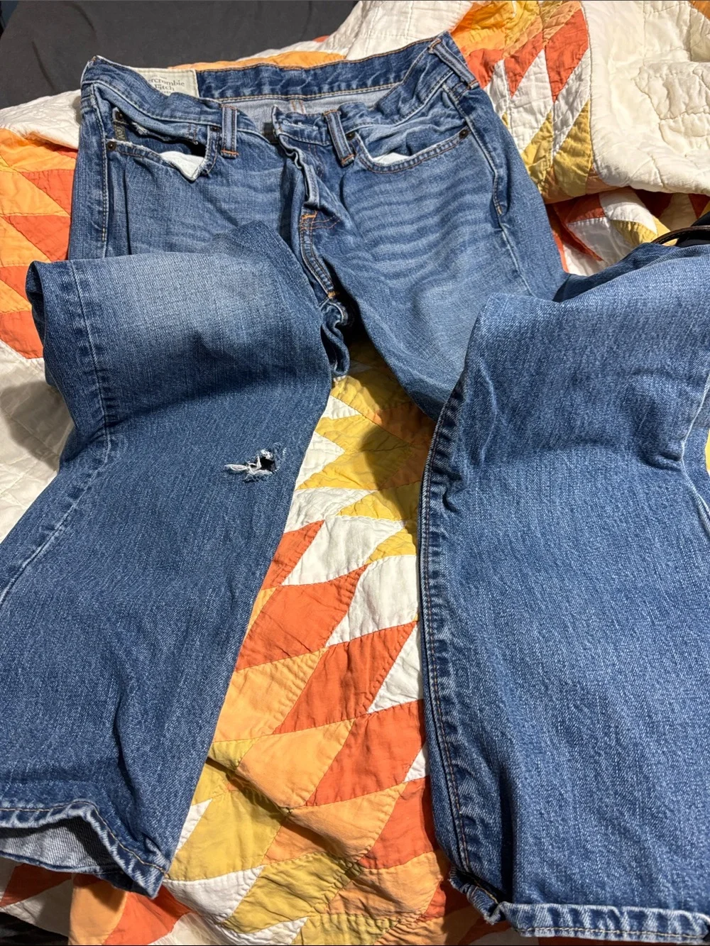 Abercrombie & Fitch Two-Tone Blue Denim Jeans